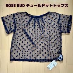 最終値下げ【新品】ROSE BUDローズバッド☆ネイビーシースルードットトップスのサムネイル