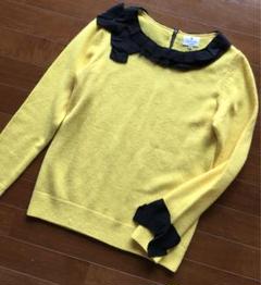 ランバンオンブルー ボーダーリボンニット  新品未使用 超美品！購入タグ有】ランバンオンブルー ボーダー ニット