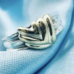 レア　ティファニー　18K750 & Silver コンビ　リング　ヴィンテージ