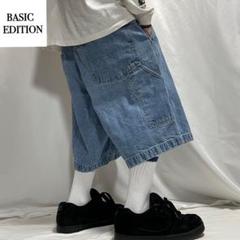 【人気】ジルボー デニムハーフパンツ 90s Y2K ワイド y2k ワイドデニム ハーフパンツ ジョーツ 丈長 グランジ