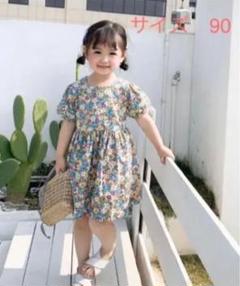 【残り1つ】ベビー キッズ 女の子 小花柄ワンピース 90㎝ 春 夏