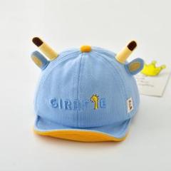 ベビー　キッズ　帽子　キャップ　キリン　アニマルモチーフ　春　夏　秋　冬　ブルー