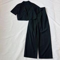 美品 HARE セットアップ 半袖 シングルジャケット　フレア パンツ 黒