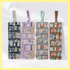 【ハンドメイド】本棚の栞３　４枚セット (04)　バラ売り可