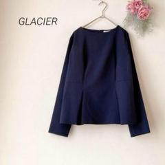 長袖 ノーカラーブラウス【 GLACIER 】グラシア 長袖 エレガント