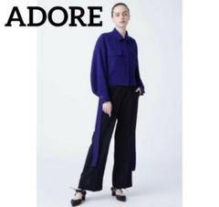 ADORE アドーア　ドライクロスブルゾン　ジャケット　ウエストベルト　M 青
