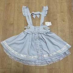リズリサ　サスペンダースカート シアーチェックカシュクールスカート　ブラック LIZ LISA - LIZ LISA チェックフリルカシュクールスカートの通販