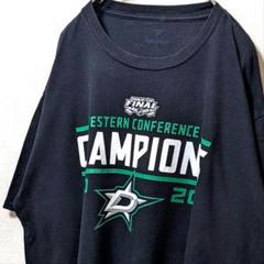 ファナティクス NHLダラススターズ ロゴ Tシャツ ブラック黒 XL 古着