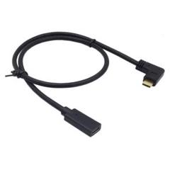 USB3.1タイプ-C 延長ケーブル オスtoメス 90°Ｌ型 延長ケーブル