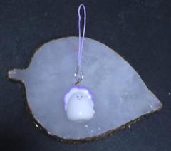 【ハンドメイド】牡蠣 キーホルダー 紫