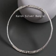 J-BL006] Karen Silver Bangle カレンシルバー