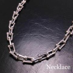 【最新ファッション】ハードチェーンネックレス　シルバー　ow04