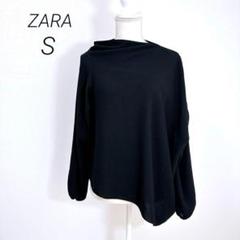 ZARA ザラ＊《黒》アシンメトリーデザインブラウス(S)変形 ブラックきれいめ