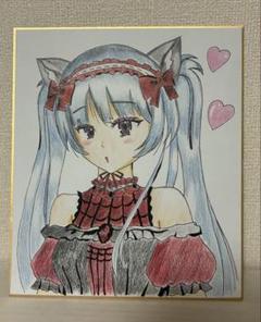 手描き　イラスト　【猫耳ロリータ】