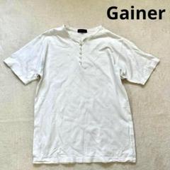 【Gainer】 L メンズ半袖Tシャツ　シンプルシャツ　ホワイト 夏