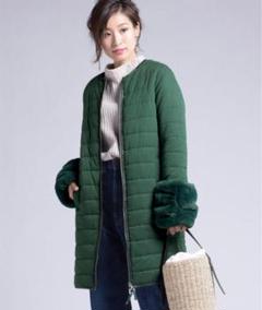 ファー ロングコート レプラコーングリーン メイソングレイ