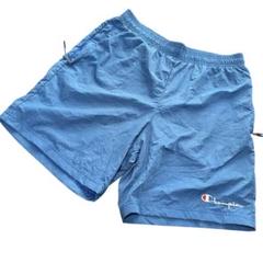 【希少アイテム】チャンピオン　メッシュハーフパンツ　シャカシャカ　ブルー　XL