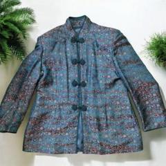 美品】チャイナ服トップス レディース 中国服 刺繍 LL相当 孔雀