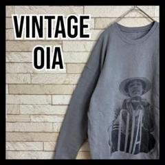 VINTAGE OIA ロングTシャツ オシャレ ストリート ダークグレー 古着