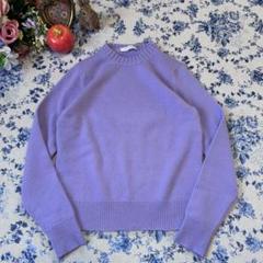 Crutiani イタリア製 カシミヤ100¥クルーネックニット パープル M Crutiani イタリア製 カシミヤ100¥クルーネックニット パープル M