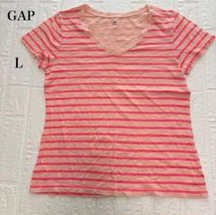 ギャップ Tシャツ L 半袖 ボーダー ピンク 1949