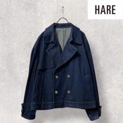即完売 HARE ハレ デニム ショートトレンチ ブルゾン ワイド インディゴ
