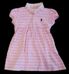 ラルフローレン Ralph Lauren ピンク白 ボーダー ワンピース 90
