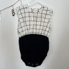 mien bloom.B ロンパース 白黒チェック 70-80size