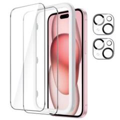 iPhone 15用 液晶保護フィルム カメラレンズフィルム　2枚ずつ