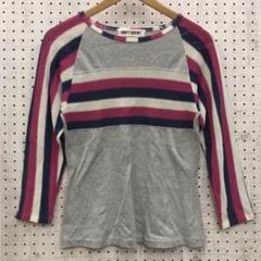 y2k レトロアフロ サイケ レゲエ 古着 ボーダー柄メッシュ切替　ラグラン