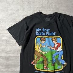 【アニメ版Tシャツ、メッセージT】格闘技プリント古着90年代一点ものレトロ半袖