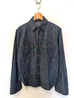 ✨24SS✨パラスパレス インディゴ染め ブラウス コットン ちび襟
