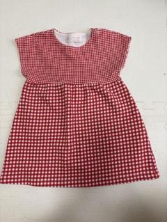 ZARAキッズ　チュニック　ワンピース　トップス　赤　チェック