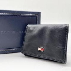 【美品・箱付き】トミーヒルフィガー コインケース 小銭入れ レザー ブラック