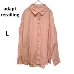 アダプトリテイリング 長袖シャツ 【L】綿 シンプル ピンク 薄手 透け感