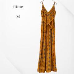 fitme キャミワンピース　ロングワンピース　オールインワン　幾何学模様　M