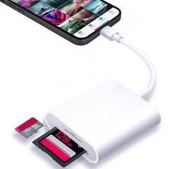 iPhone SDカードリーダー 2in1 SDカードリーダー 高速データ転送