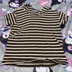 フード付きストライプTシャツ 100