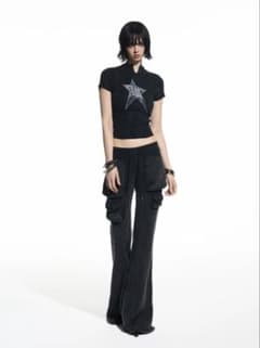 TEAMGEEK ウォッシュ加工 立体ポケットフレアスウェットパンツ TEAMGEEK ウォッシュ加工 立体ポケットフレアスウェットパンツ