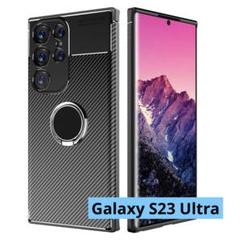 Galaxy S23 Ultra ケース リング付き ブラック 黒
