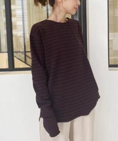 グッドグリーフ Good Grief アパルトモン取扱い Border Thermal Top ニット カットソー 長袖 ボーダー F グレー 白 ホワイト /AQ グッドグリーフ Good Grief アパルトモン取扱い Border Thermal