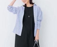 23区 シャツ リネンシャツ リベコ ブラウス 麻 ブルー 40 LIBECO