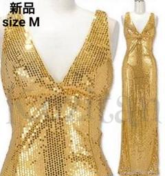 ☆新品・送料込み☆GOLD スパンコール☆ロング ドレス◇のサムネイル