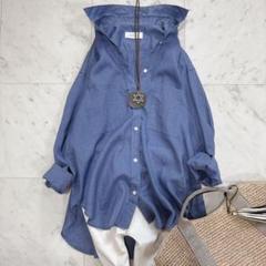 美品♪アダムエロペ　ラミー ビッグシャツ　リネンシャツ　ゆったり　ブルー　麻 m65635577453_1.jpg?1751022850