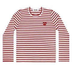 美品★23年長袖ボーダーカットソー　 プレイコムデギャルソン　Mサイズ PLAY COMME des GARCONS プレイ コムデギャルソン ロンT