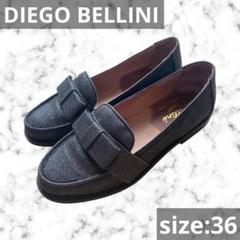 DIEGOBELLINI ディエゴベリーニ　タッセルローファー　ブラック　38 DIEGO BELLINI（ディエゴ ベリーニ） タッセルローファー