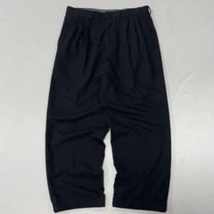 90s 3タック センタープレス レーヨン スラックス バギー ブラック 光沢