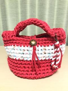 ズパゲッティ マルシェバッグ ハンドメイド ニコちゃん
