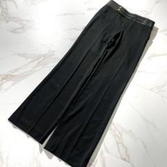 希少美品✨ GUCCI ワイドパンツ レザー切替え トムフォード期 38 黒 希少美品✨ GUCCI ワイドパンツ レザー切替え トムフォード期 38
