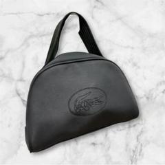 【未使用級】LACOSTE ラコステ ミニボストン デカロゴ ワニ ブラック 未使用級】LACOSTE ラコステ ミニボストン デカロゴ ワニ
